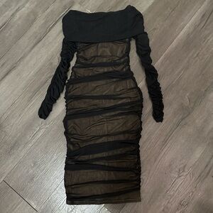 Black ruched dress
